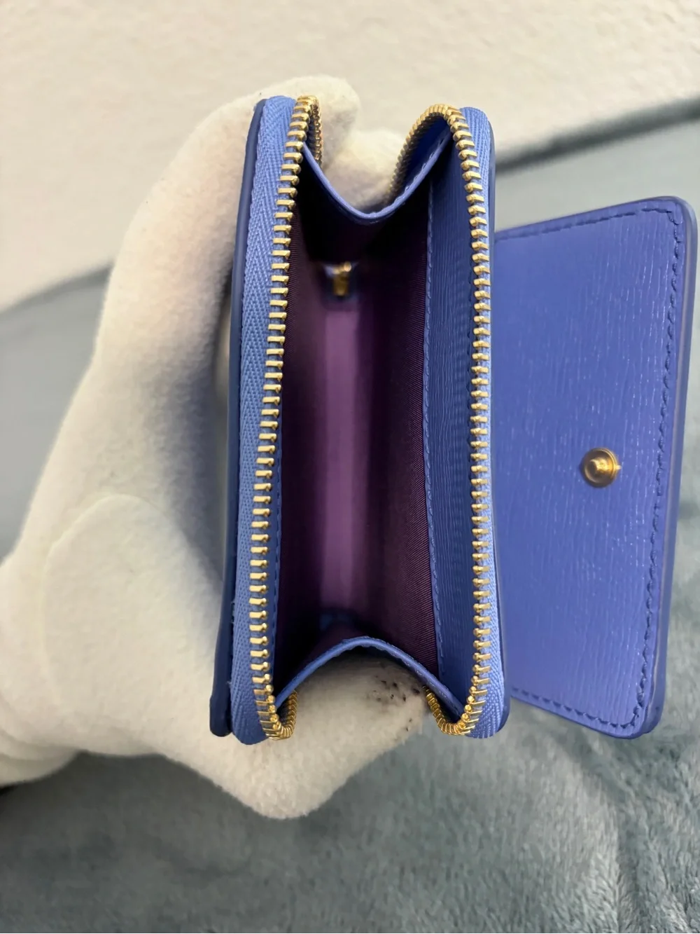 Brand New Gucci Script Mini Bifold Compact Wallet Bloom Lavendar - Picture 4 of 12